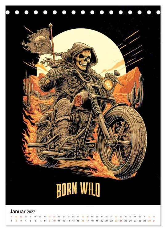 Produktbild: Phantom Bikers - Born Wild (Tischkalender 2027 DIN A5 hoch), CALVENDO Monatskalender