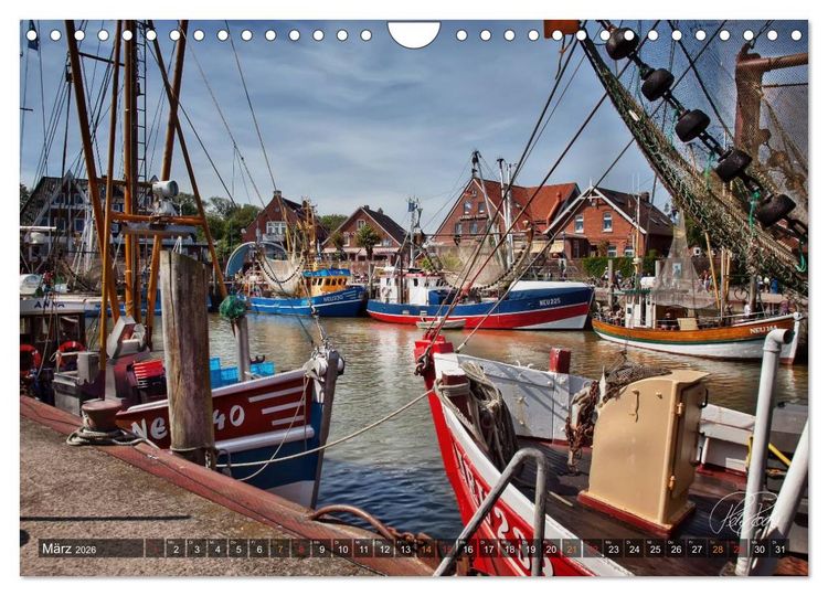 Produktbild: Ostfriesland, die alten H&auml;fen - Greetsiel, Neuharlingersiel, Carolinensiel (Wandkalender 2026 DIN A4 quer), CALVENDO Monatskalender