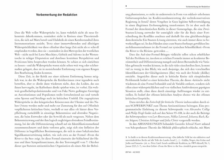 Produktbild: Zeitschrift f&uuml;r kritische Theorie / Zeitschrift f&uuml;r kritische Theorie, Heft 60/61 (2025)