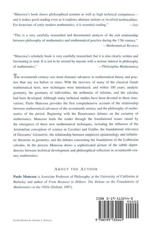 Produktbild: Philosophy of Mathematics and Mathematical Practice in the Seventeenth Century