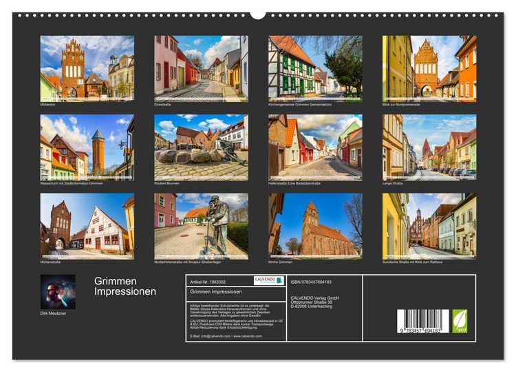 Produktbild: Grimmen Impressionen (hochwertiger Premium Wandkalender 2026 DIN A2 quer), Kunstdruck in Hochglanz