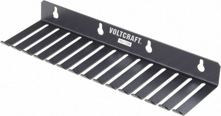 Produktbild: VOLTCRAFT ML-1 OR Messleitungshalter ML-1 OR 14 Aussparungen (73 x 5,3 mm) (L x B x H) 280 x 85 x 32 mm Schwarz