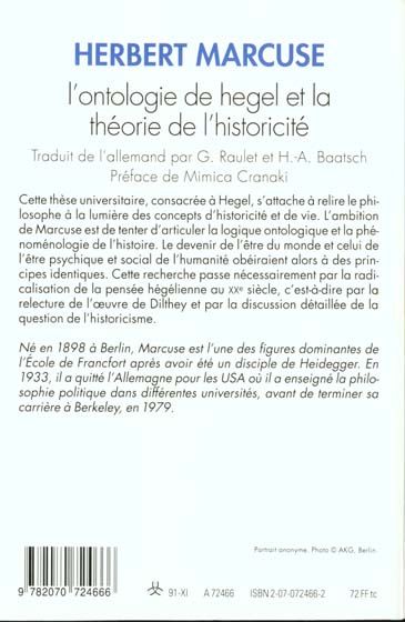 Produktbild: L'ontologie de Hegel et la th&eacute;orie de l'historicit&eacute;