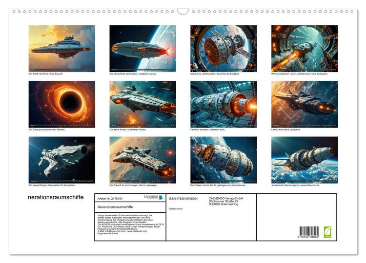 Produktbild: Generationsraumschiffe (Wandkalender 2026 DIN A2 quer), CALVENDO Monatskalender