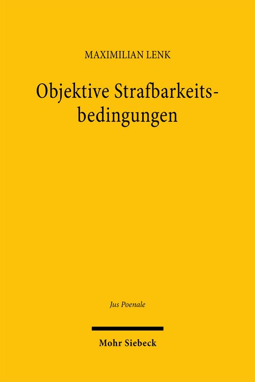 Produktbild: Objektive Strafbarkeitsbedingungen