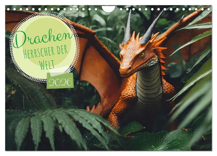 Produktbild: Drachen - Herrscher der Welt (Wandkalender 2026 DIN A4 quer), CALVENDO Monatskalender