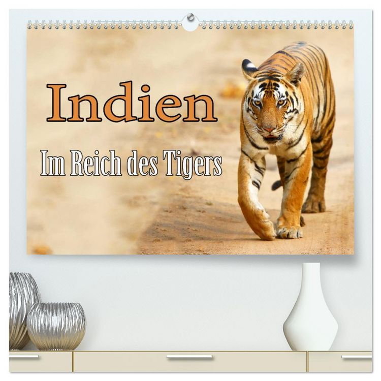 Produktbild: Indien - Im Reich des Tigers (hochwertiger Premium Wandkalender 2026 DIN A2 quer), Kunstdruck in Hochglanz