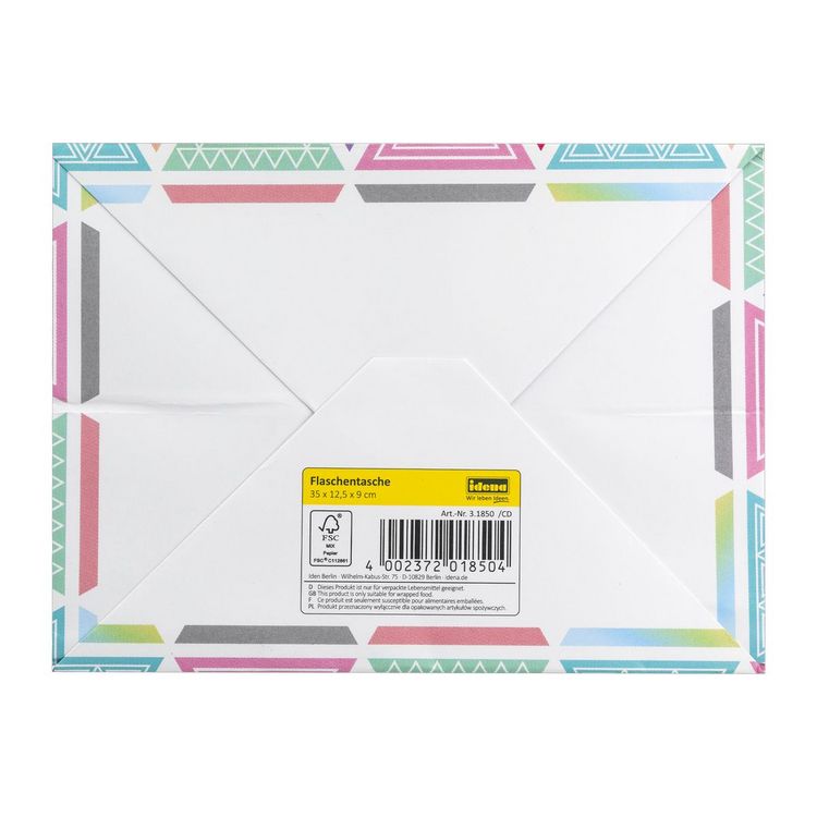 Produktbild: Idena Flaschentasche Vision mehrfarbig 12x35x9cm 128g/m&sup2;
