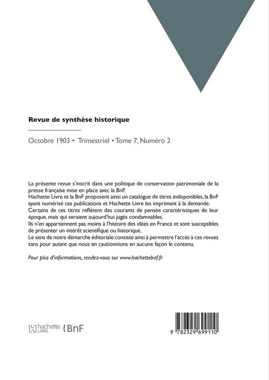 Produktbild: Revue de synth&egrave;se historique