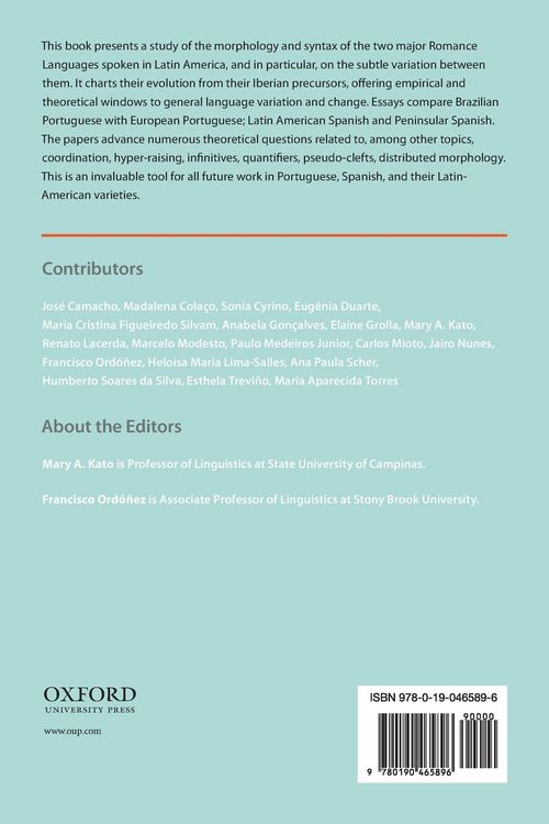 Produktbild: Morphosyntax of Portuguese and Spanish in Latin America