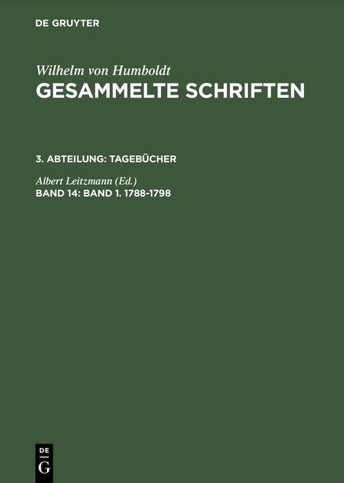 Produktbild: Band 1. 1788-1798