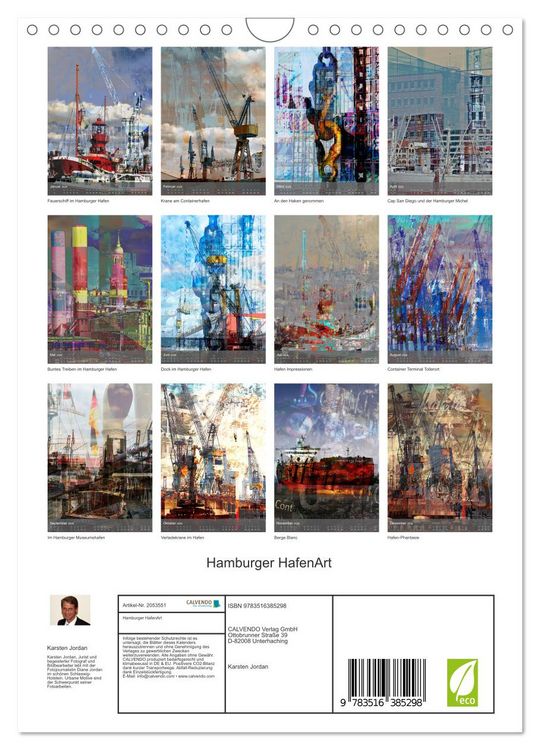 Produktbild: Hamburger HafenArt (Wandkalender 2026 DIN A4 hoch), CALVENDO Monatskalender