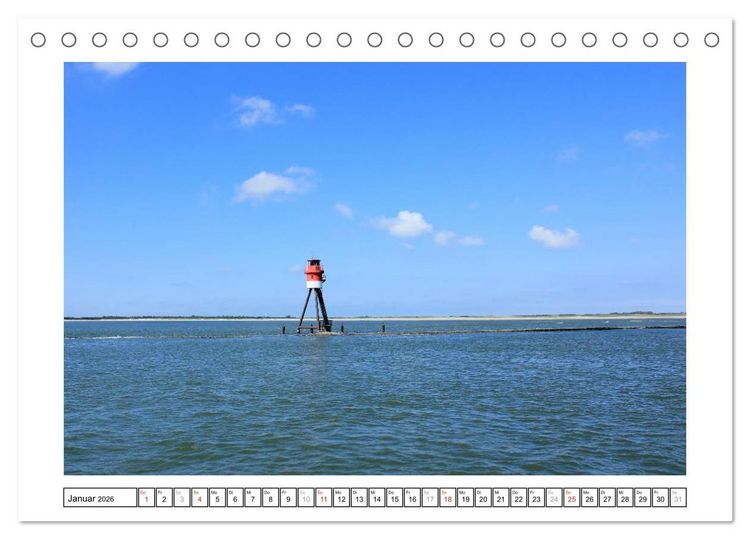 Produktbild: Borkum - Ostfriesische Insel mit Charme (Tischkalender 2026 DIN A5 quer), CALVENDO Monatskalender