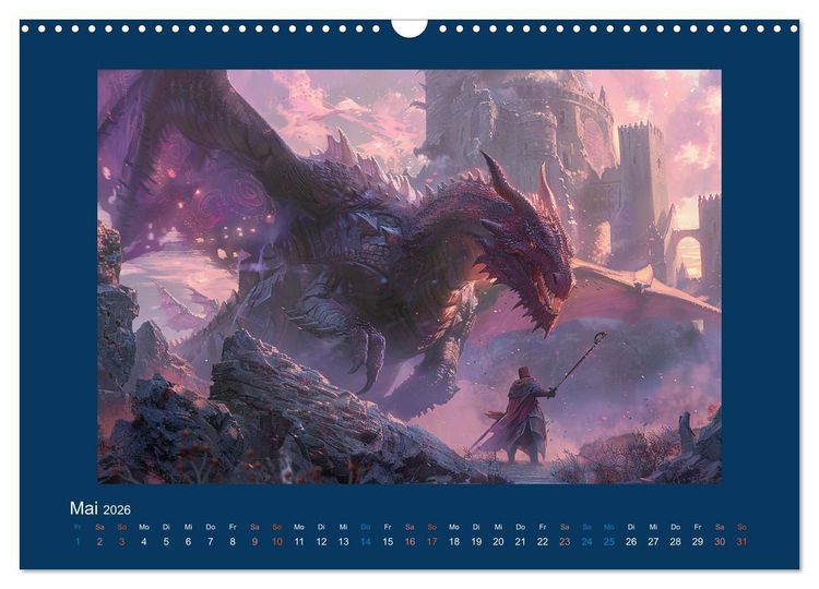 Produktbild: Drachenkrieger (Wandkalender 2026 DIN A3 quer), CALVENDO Monatskalender