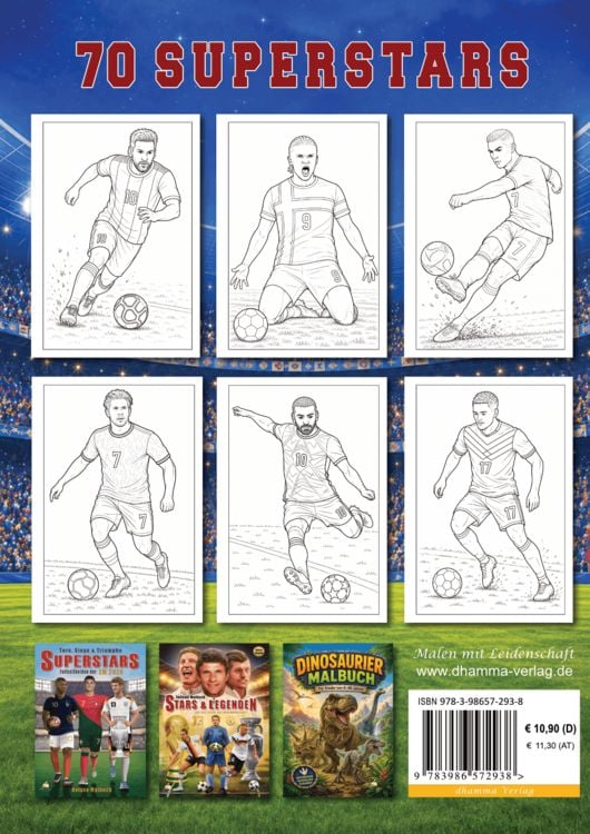 Produktbild: WM 2026 Fu&szlig;ball Malbuch f&uuml;r Kinder ab 6 Jahren mit 70 authentischen Spielerzeichnungen
