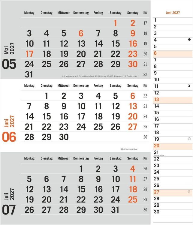 Produktbild: times&more 3-Monatsplaner, orange 2027