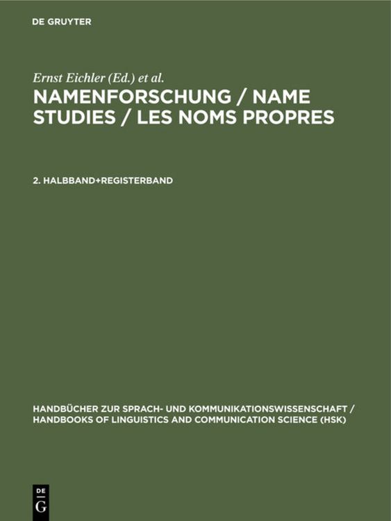 Produktbild: Namenforschung / Name Studies / Les noms propres. 2. Halbband+Registerband