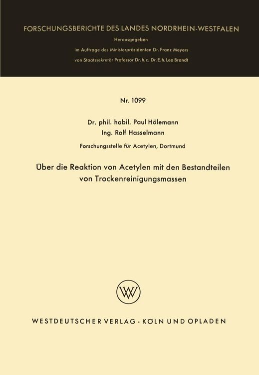 Produktbild: &Uuml;ber die Reaktion von Acetylen mit den Bestandteilen von Trockenreinigungsmassen