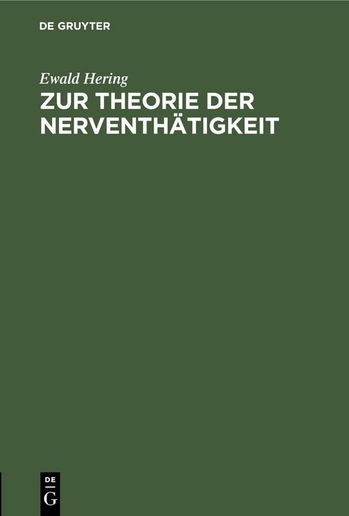 Produktbild: Zur Theorie der Nerventh&auml;tigkeit