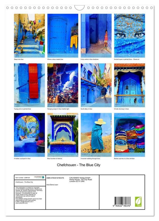 Produktbild: Chefchouen - The Blue City (Wall Calendar 2027 DIN A3 portrait), CALVENDO 12 Month Wall Calendar