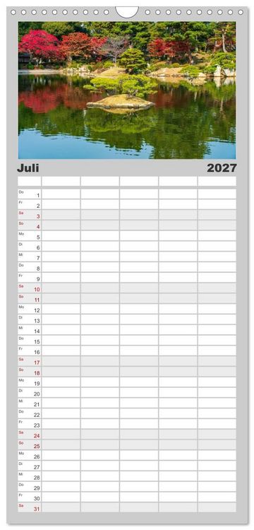 Produktbild: Familienplaner 2027 - Herbst in Japan mit 5 Spalten (Wandkalender, 21 x 45 cm) CALVENDO