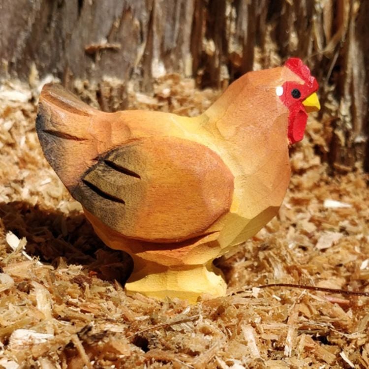 Produktbild: Wudimals A040629 - Huhn, Chicken, handgeschnitzt aus Holz