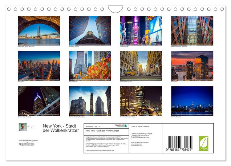 Produktbild: New York - Stadt der Wolkenkratzer (Wandkalender 2026 DIN A4 quer), CALVENDO Monatskalender