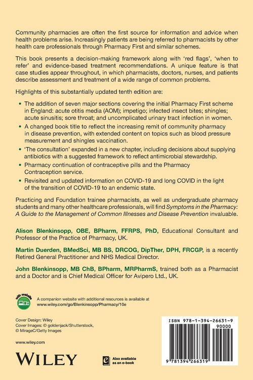 Produktbild: Symptoms in the Pharmacy: A Guide to the Managemen t of Common Illnesses and Disease Prevention