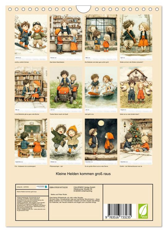 Produktbild: Kleine Helden kommen gro&szlig; raus (Wandkalender 2026 DIN A4 hoch), CALVENDO Monatskalender