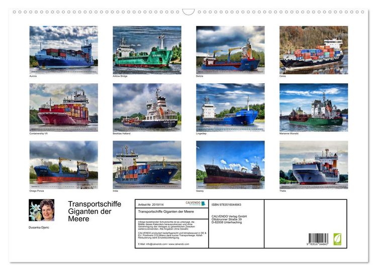 Produktbild: Transportschiffe Giganten der Meere (Wandkalender 2026 DIN A2 quer), CALVENDO Monatskalender