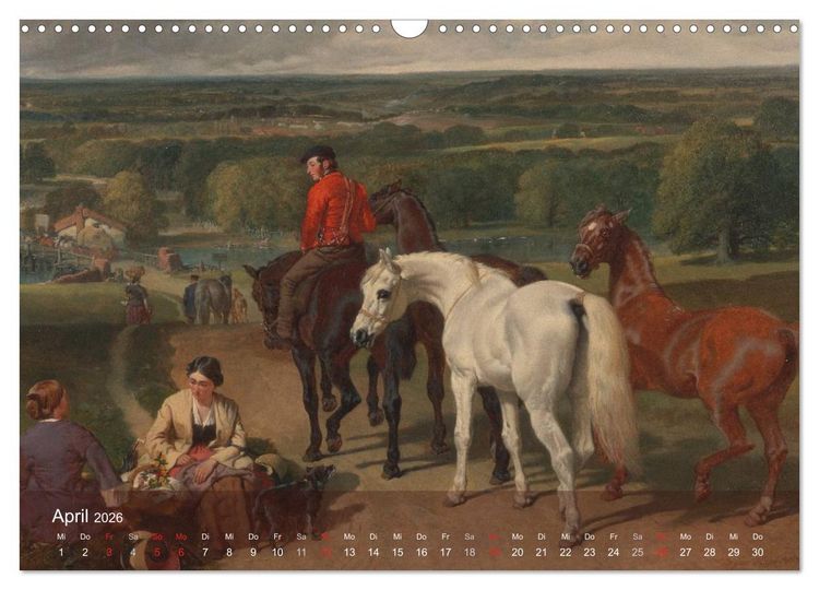 Produktbild: Pferde-&Ouml;lgem&auml;lde - Die Kunst der alten Meister (Wandkalender 2026 DIN A3 quer), CALVENDO Monatskalender