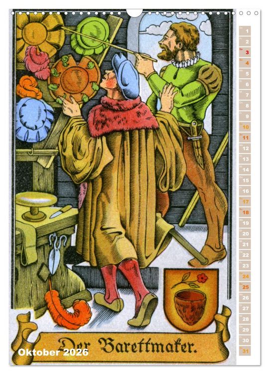 Produktbild: Altes Handwerk: Historische Zeichnungen neu entdeckt (Wandkalender 2026 DIN A3 hoch), CALVENDO Monatskalender