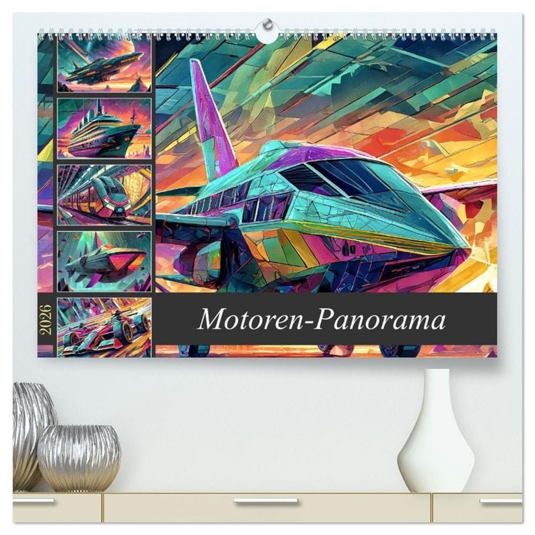 Produktbild: Motoren-Panorama (hochwertiger Premium Wandkalender 2026 DIN A2 quer), Kunstdruck in Hochglanz
