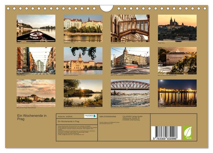 Produktbild: Ein Wochenende in Prag (Wandkalender 2027 DIN A4 quer), CALVENDO Monatskalender