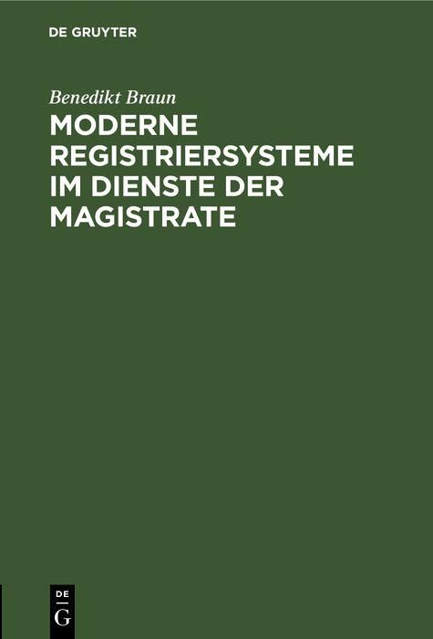 Produktbild: Moderne Registriersysteme im Dienste der Magistrate