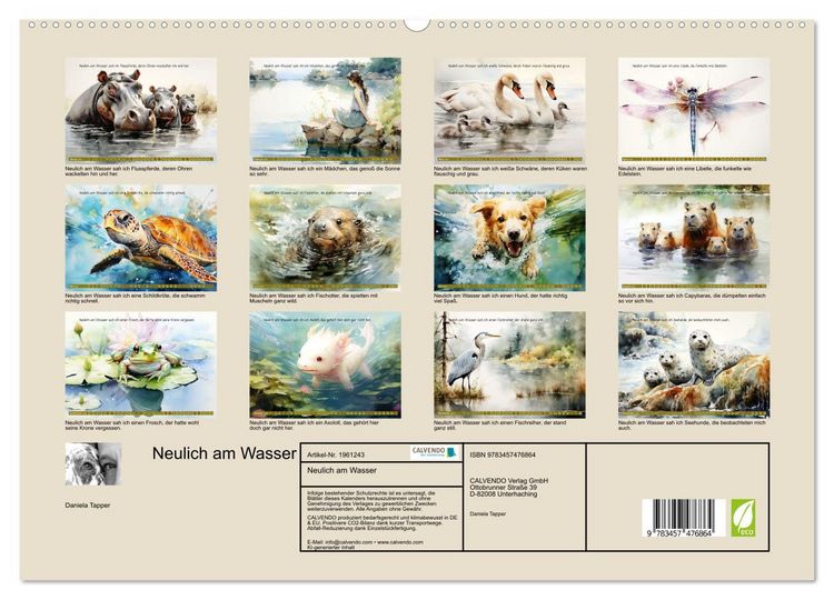 Produktbild: Neulich am Wasser (hochwertiger Premium Wandkalender 2026 DIN A2 quer), Kunstdruck in Hochglanz
