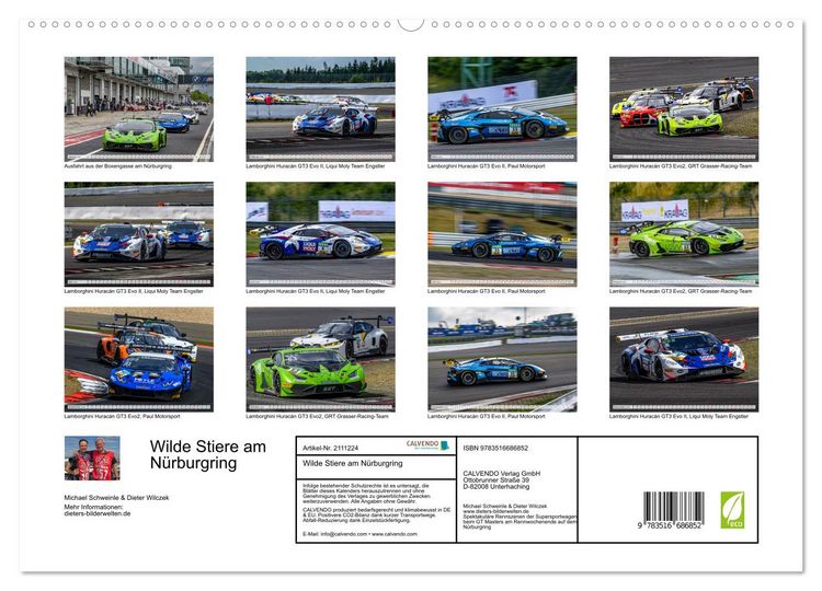 Produktbild: Wilde Stiere am N&uuml;rburgring (hochwertiger Premium Wandkalender 2026 DIN A2 quer), Kunstdruck in Hochglanz