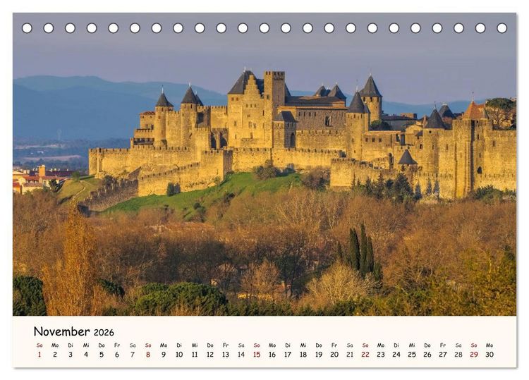 Produktbild: Cite von Carcassonne - Zeitreise ins Mittelalter (Tischkalender 2026 DIN A5 quer), CALVENDO Monatskalender