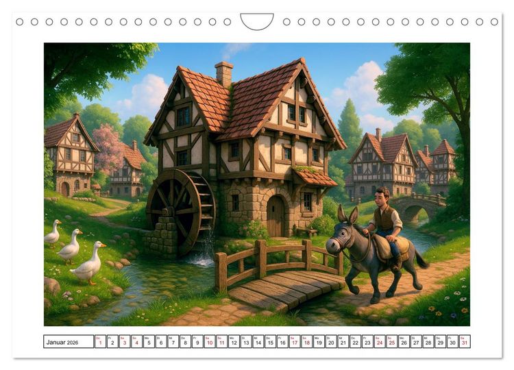 Produktbild: Farbenfrohes Mittelalter (Wandkalender 2026 DIN A4 quer), CALVENDO Monatskalender