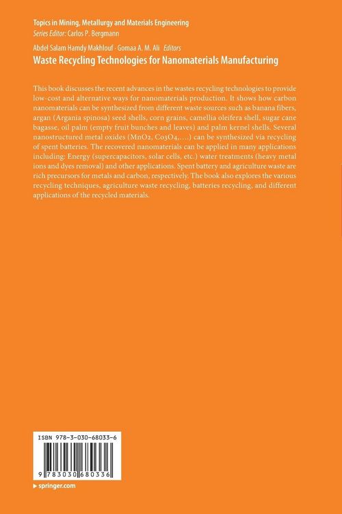 Produktbild: Waste Recycling Technologies for Nanomaterials Manufacturing