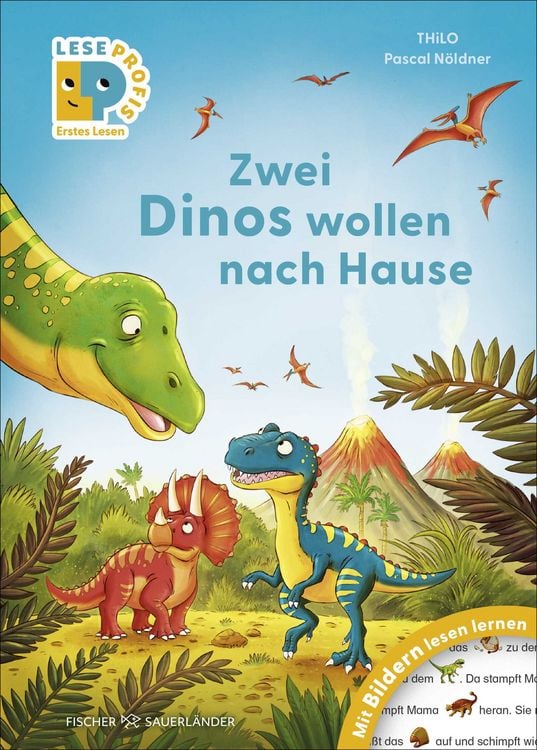 Produktbild: Leseprofis &ndash; Mit Bildern lesen lernen: Zwei Dinos wollen nach Hause, Erstes Lesen