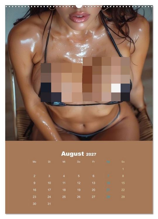 Produktbild: Einge&ouml;lt - Sexy Frauen Kalender (Wandkalender 2027 DIN A2 hoch), CALVENDO Monatskalender