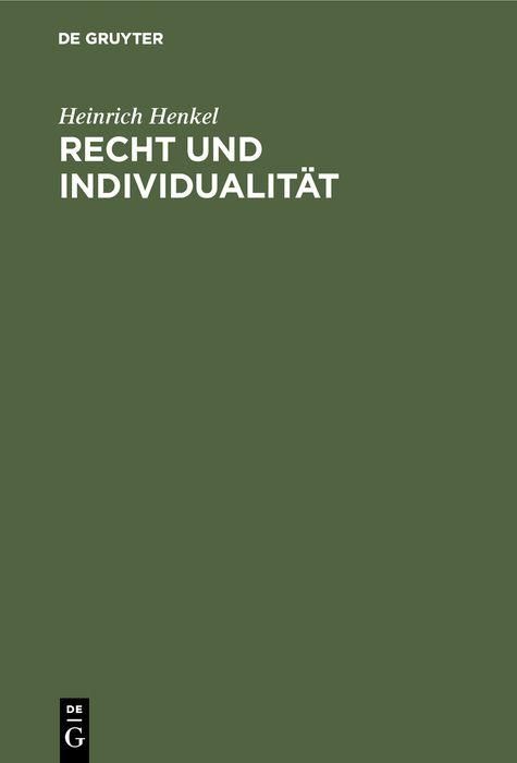 Produktbild: Recht und Individualit&auml;t