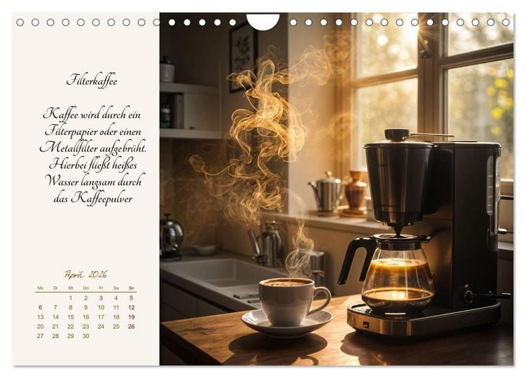 Produktbild: KI - Kaffee und Genuss 12 Monate im Aroma (Wandkalender 2026 DIN A4 quer), CALVENDO Monatskalender
