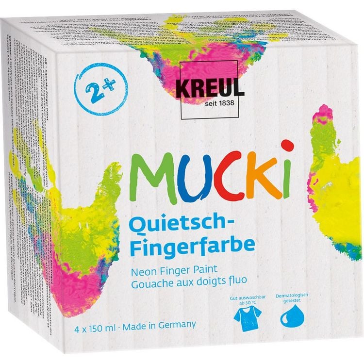 Produktbild: KREUL MUCKI Quietsch-Fingerfarbe Set 4 x 150 ml