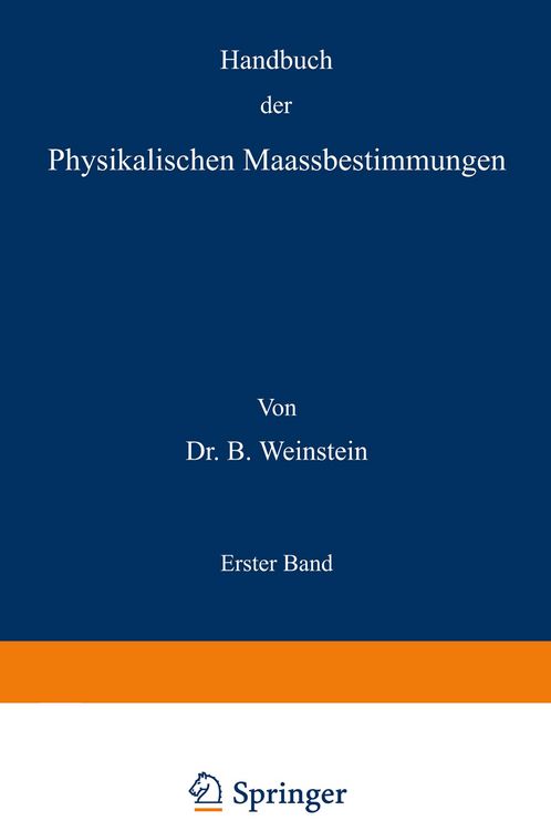 Produktbild: Handbuch der Physikalischen Maassbestimmungen