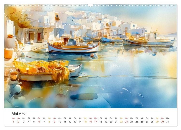 Produktbild: Mediterraner Glanz (hochwertiger Premium Wandkalender 2027 DIN A2 quer), Kunstdruck in Hochglanz