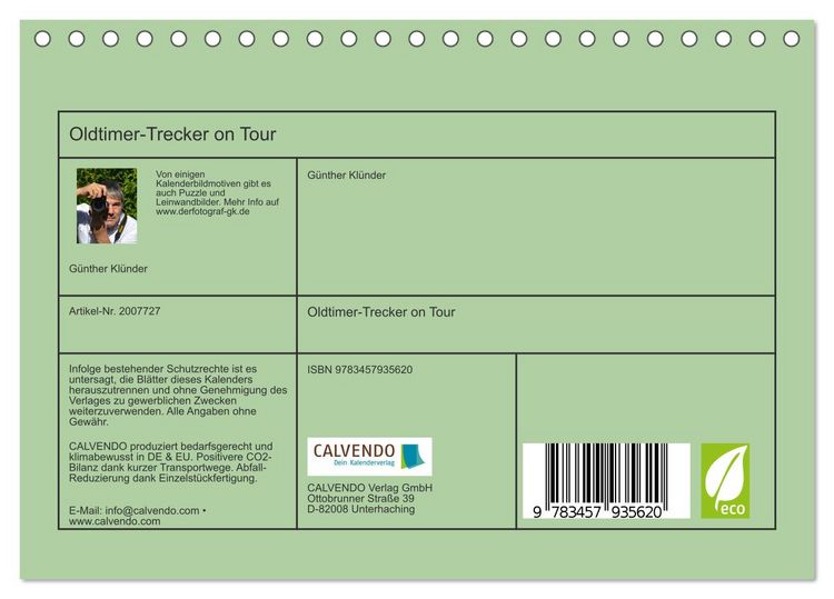 Produktbild: Oldtimer-Trecker on Tour (Tischkalender 2026 DIN A5 quer), CALVENDO Monatskalender