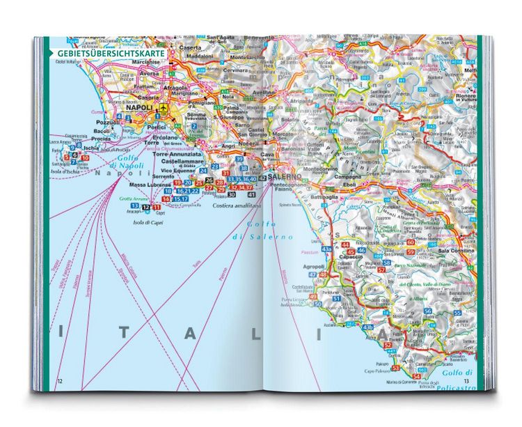 Produktbild: KOMPASS Wanderf&uuml;hrer Golf von Neapel, Ischia, Capri, Halbinsel Sorrent, Amalfi-K&uuml;ste und Cilento, 60 Touren