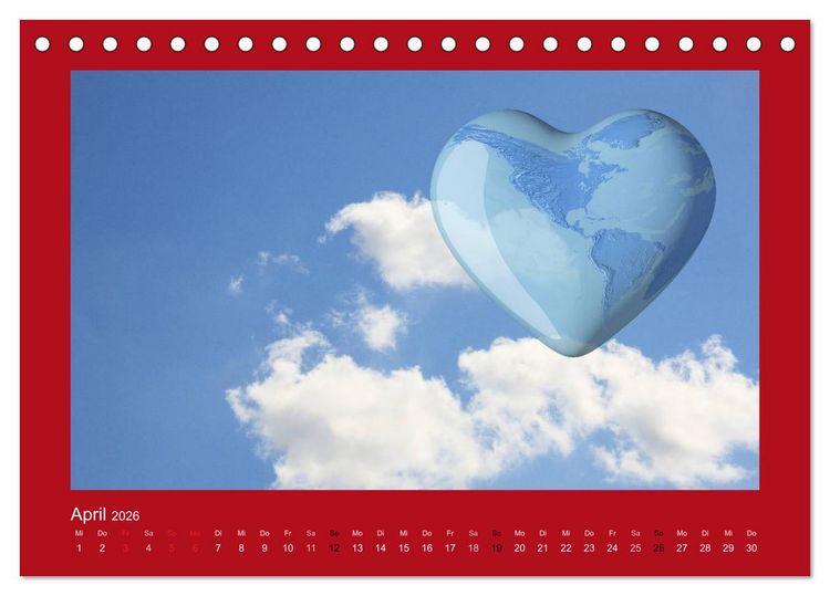 Produktbild: Botschaften mit Herz! (Tischkalender 2026 DIN A5 quer), CALVENDO Monatskalender
